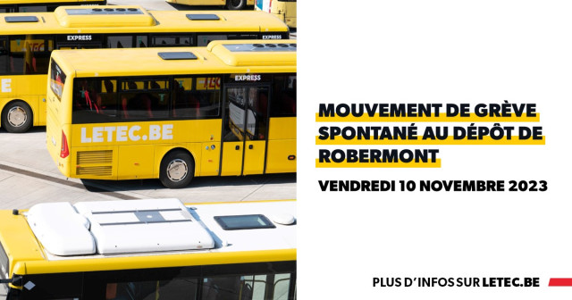TEC - Mouvement de grève spontané au dépôt de Robermont