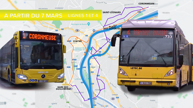 7 mars : attention, vos lignes de bus 1 et 4 changent d'itinéraires !!!