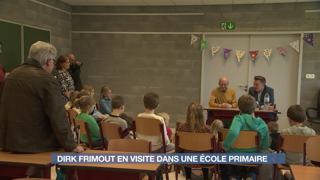 Dirk Frimout raconte son histoire aux jeunes écoliers de Ferrières