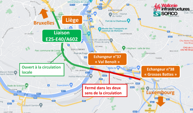 Les tunnels Kinkempois et des Grosses Battes à Liège fermés sept semaines dès ce lundi