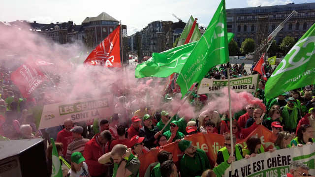Liège : manifestation syndicale pour le pouvoir d'achat 