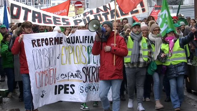 Manifestation des enseignants à Liège